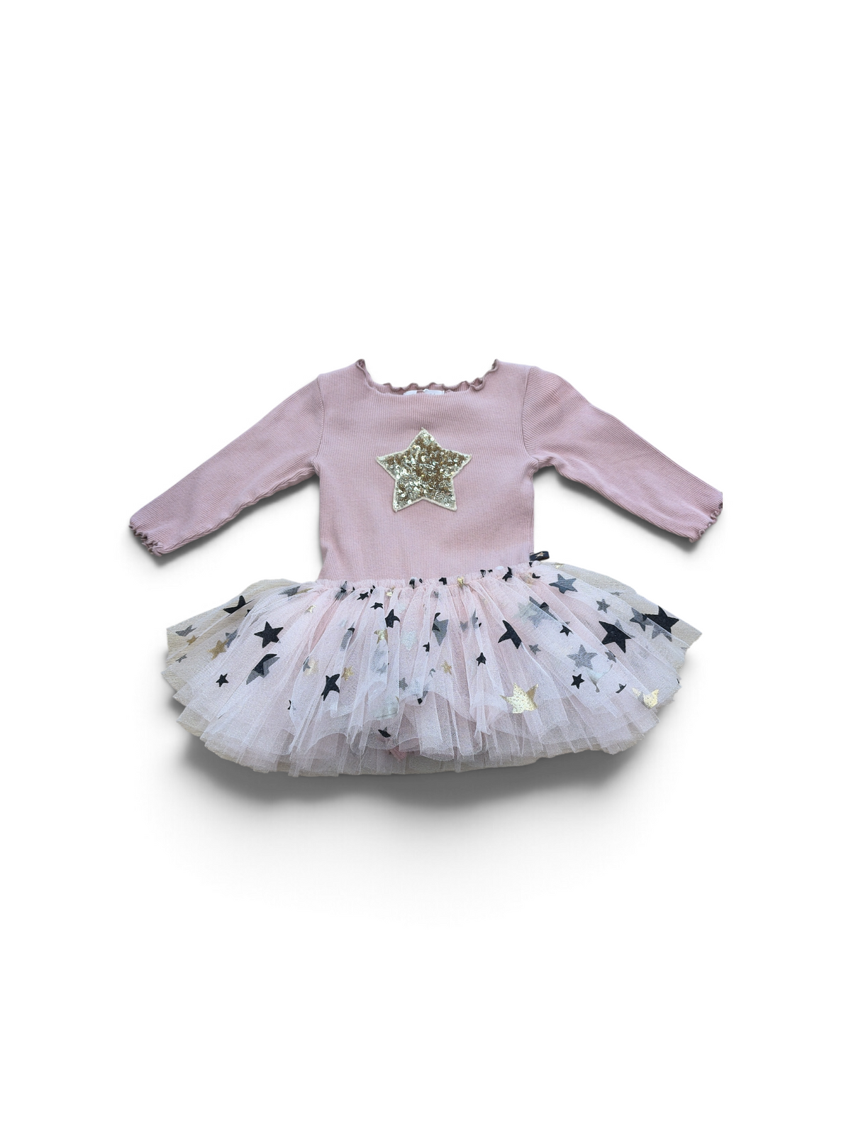 Rose/Gold Petite Hailey Star Tutu Dress, 12M