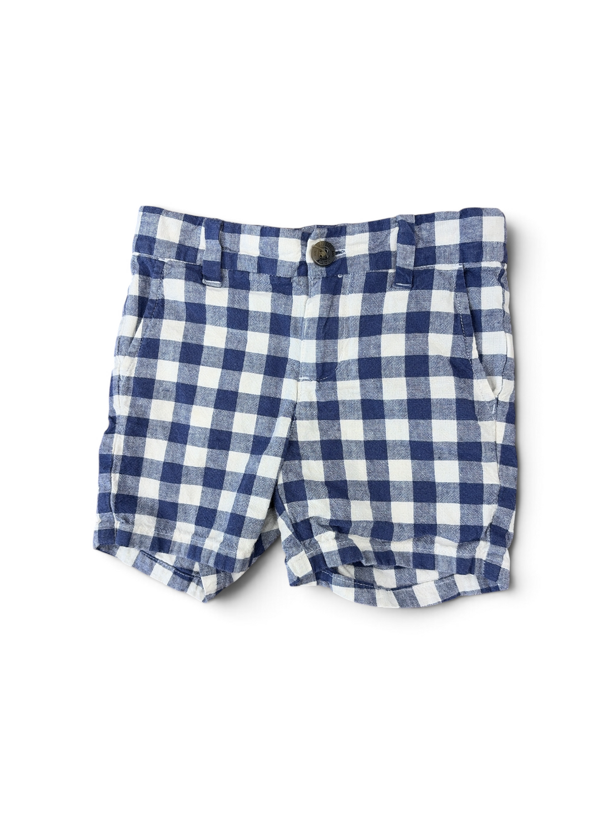 Blue/White Janie and Jack Gingham Shorts, 2T