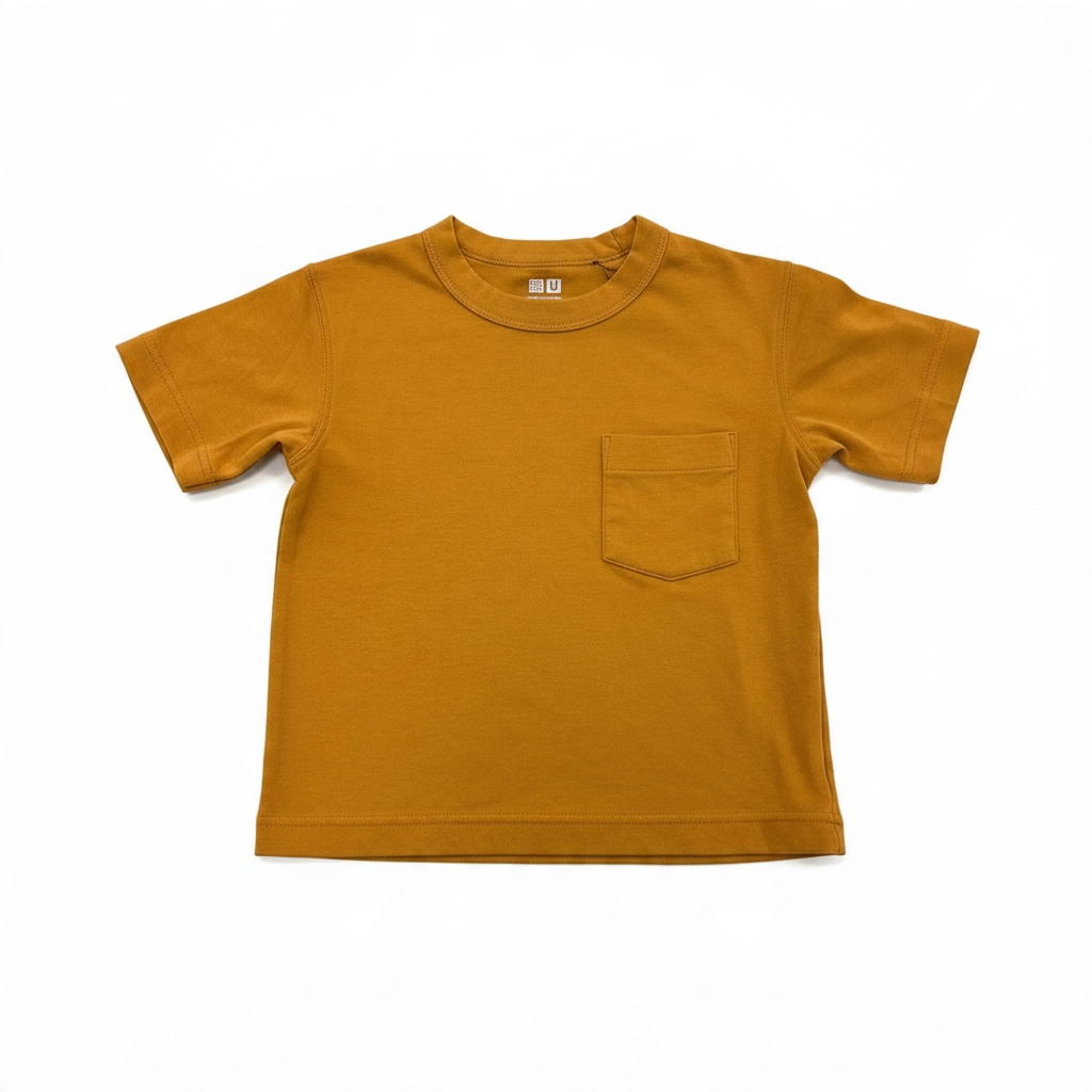 Mustard Uniqlo Pocket Tee, 3-4Y