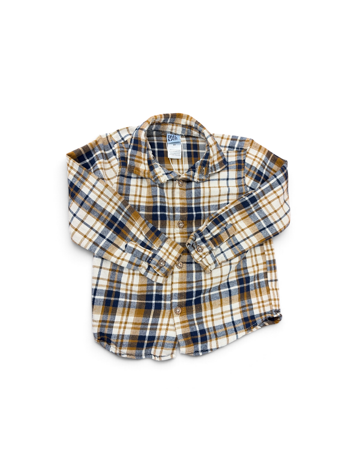 Brown/Navy Little Lad Flannel , 4T