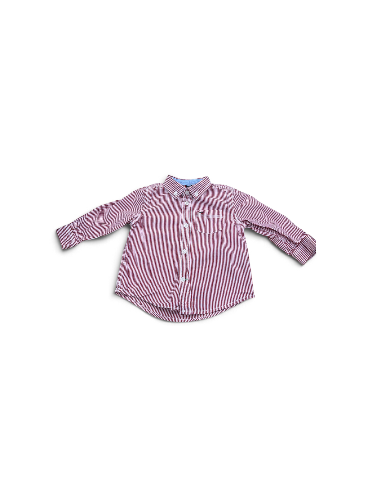 Red Tommy Hilfiger Striped Button Down, 12M