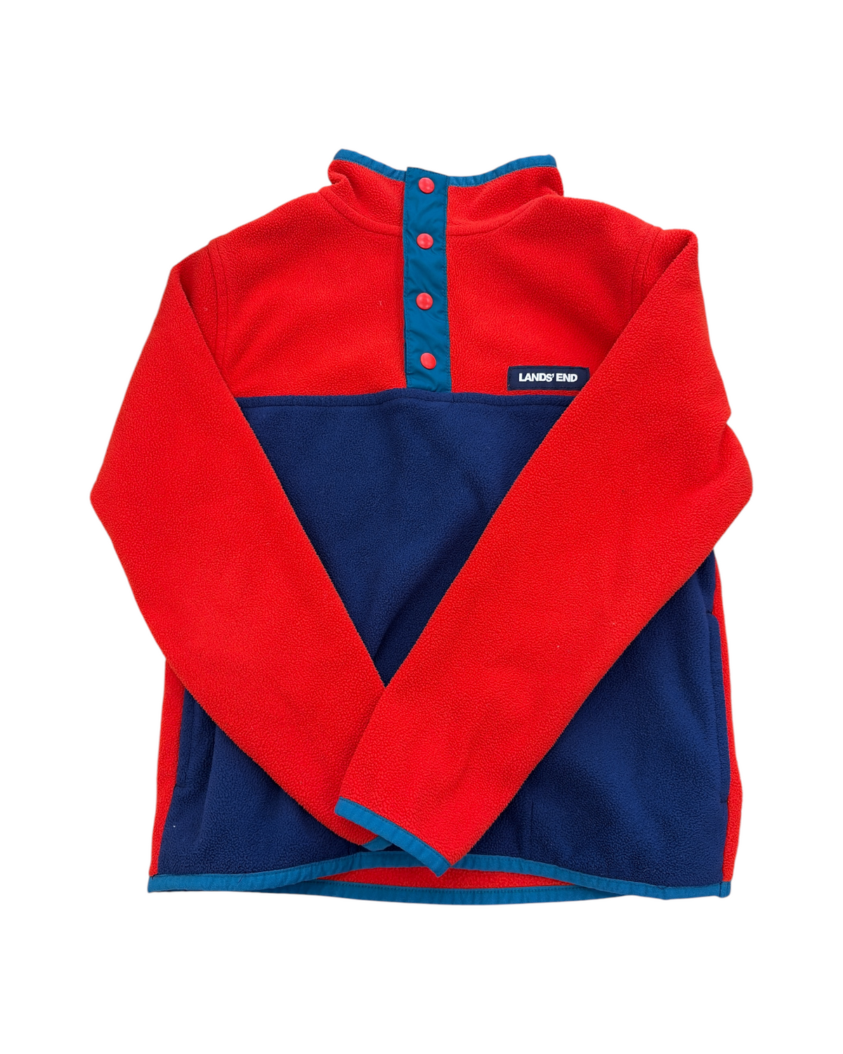 Red/Blue Lands' End Fleece, 6-7Y