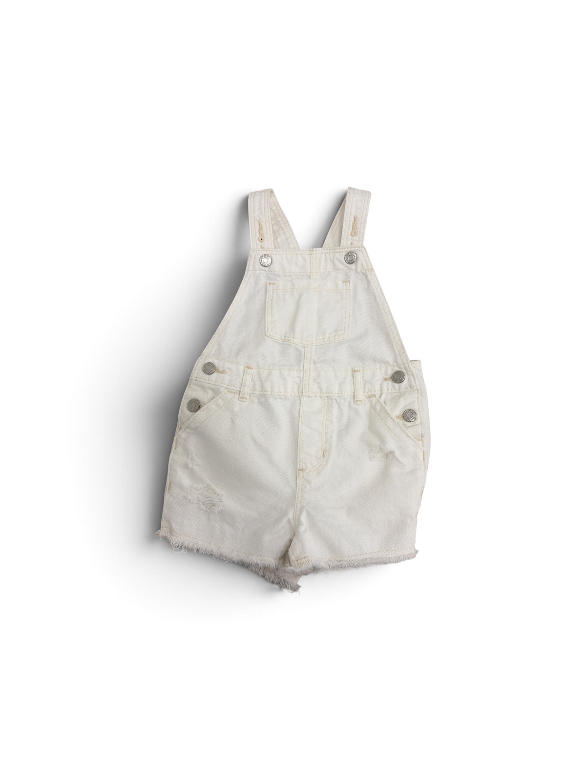 White  Gap Denim Overall Shorts, 3T