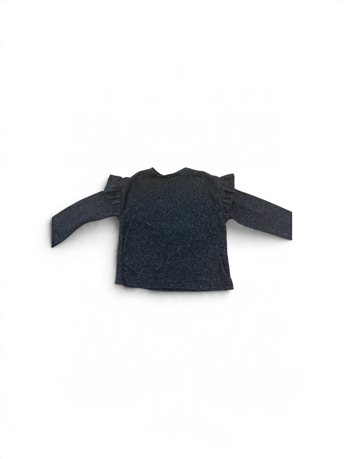 Gray Zara Girls Knit Ruffle Top, 6T