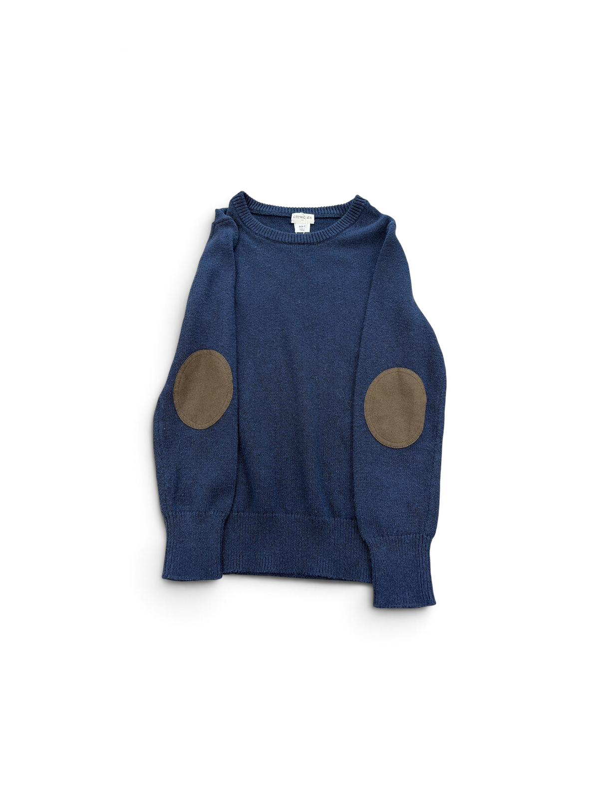Navy Crewcuts Elbow Patch Sweater, 6-7Y