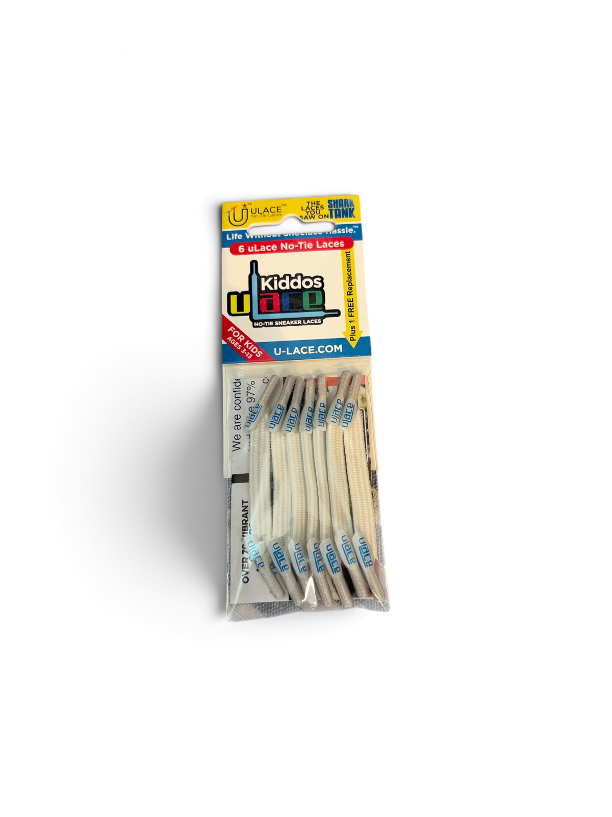 Canvas  U-Lace No-Tie Sneaker Laces 6-Lace Pack , Kiddos