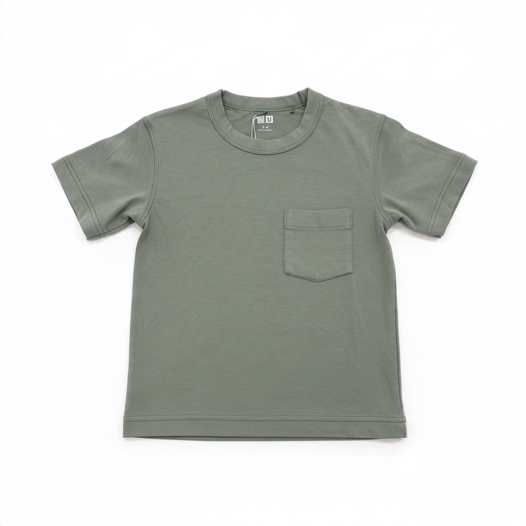 Green Uniqlo Pocket Tee, 3-4Y