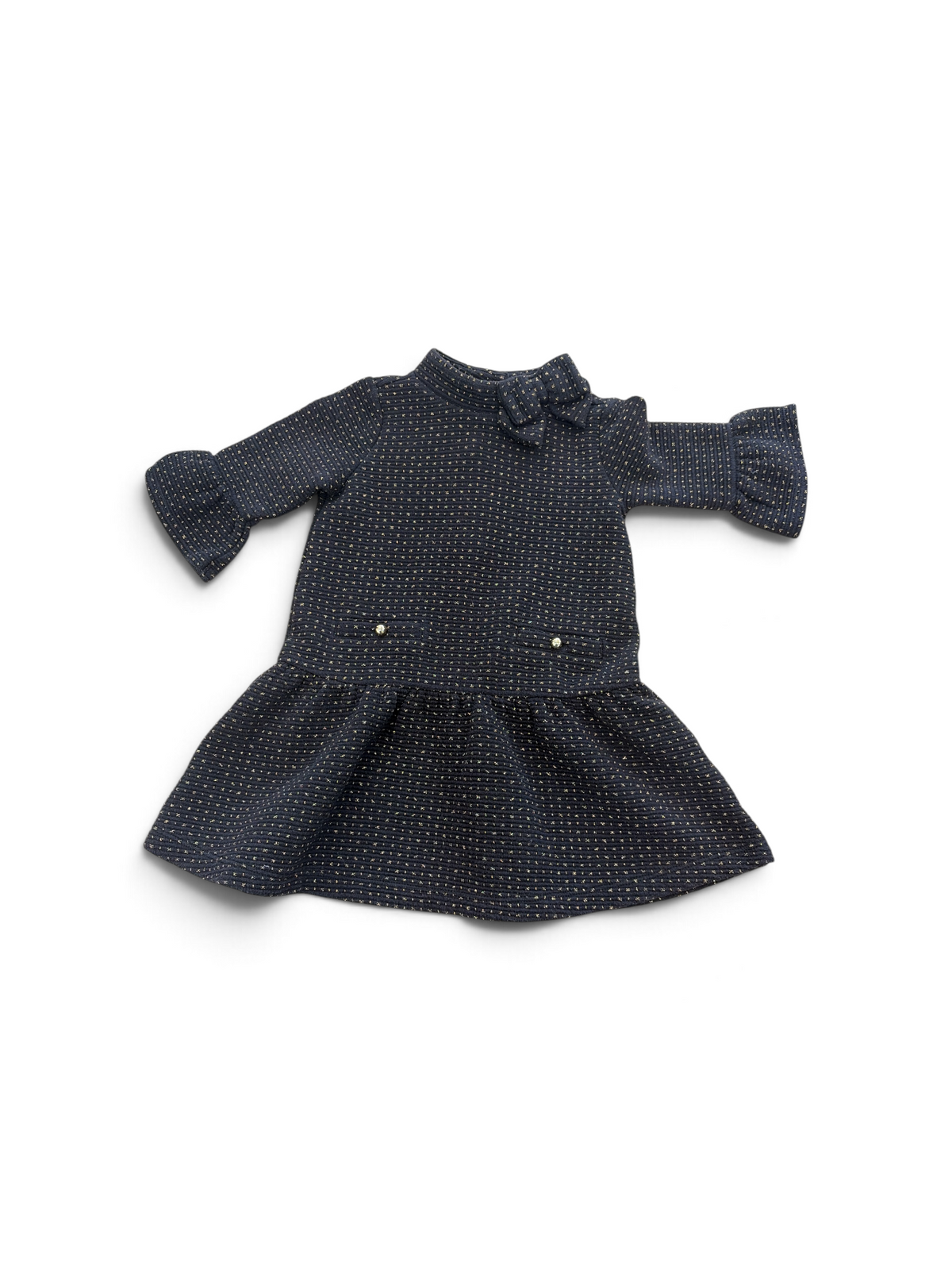 Black/Gold Janie and Jack Tweed Dress, 24M