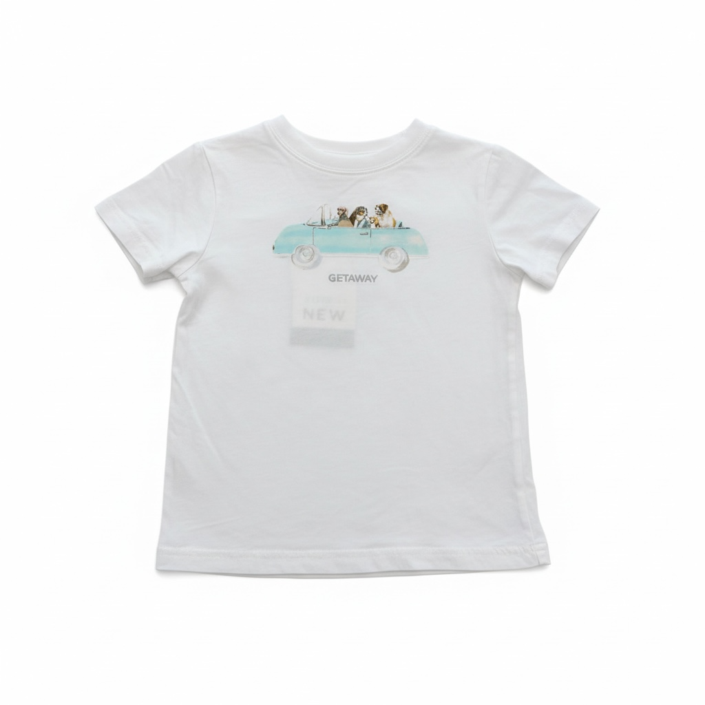 White Janie and Jack Gray Malin Tee, 3T