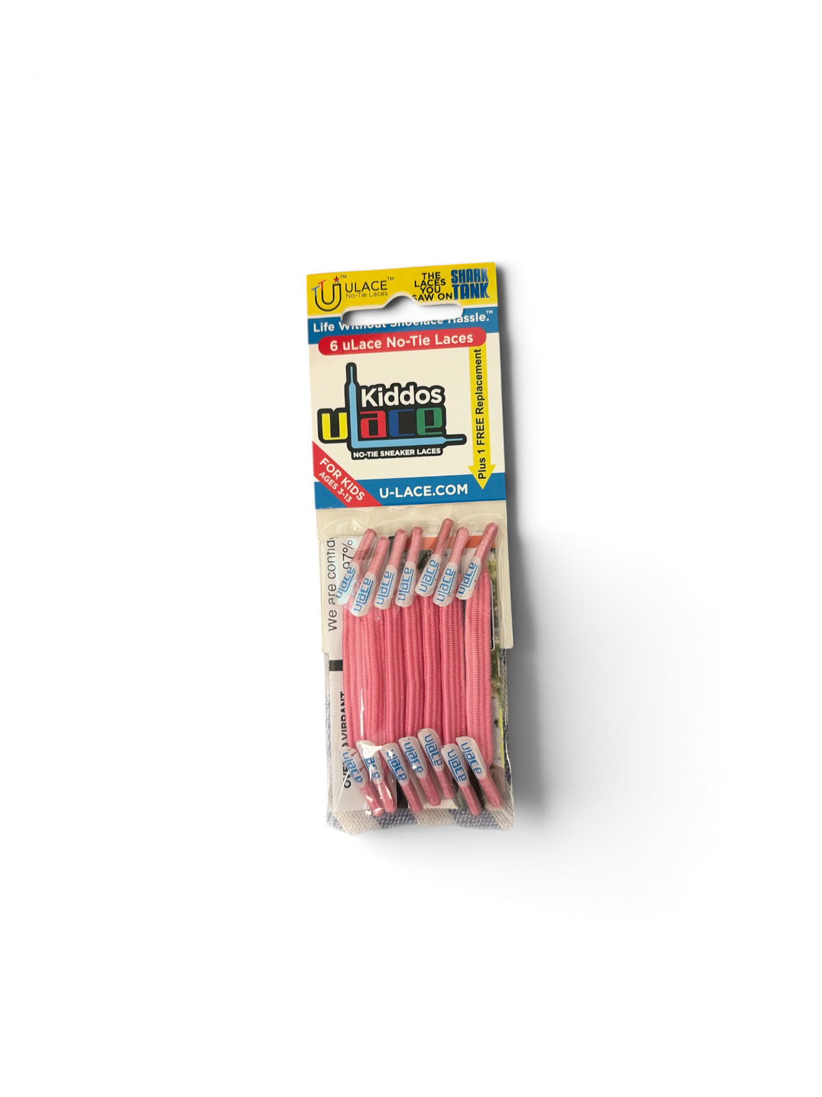 Cotton Candy U-Lace No-Tie Sneaker Laces 6-Lace Pack , Kiddos