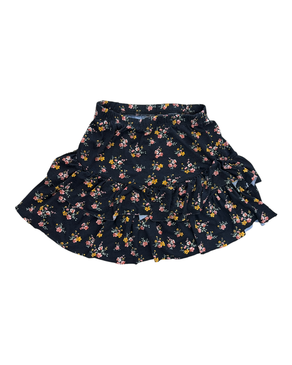 Black/Pink/Yellow Cheryl Creations Kids Floral Skirt, 5-6Y