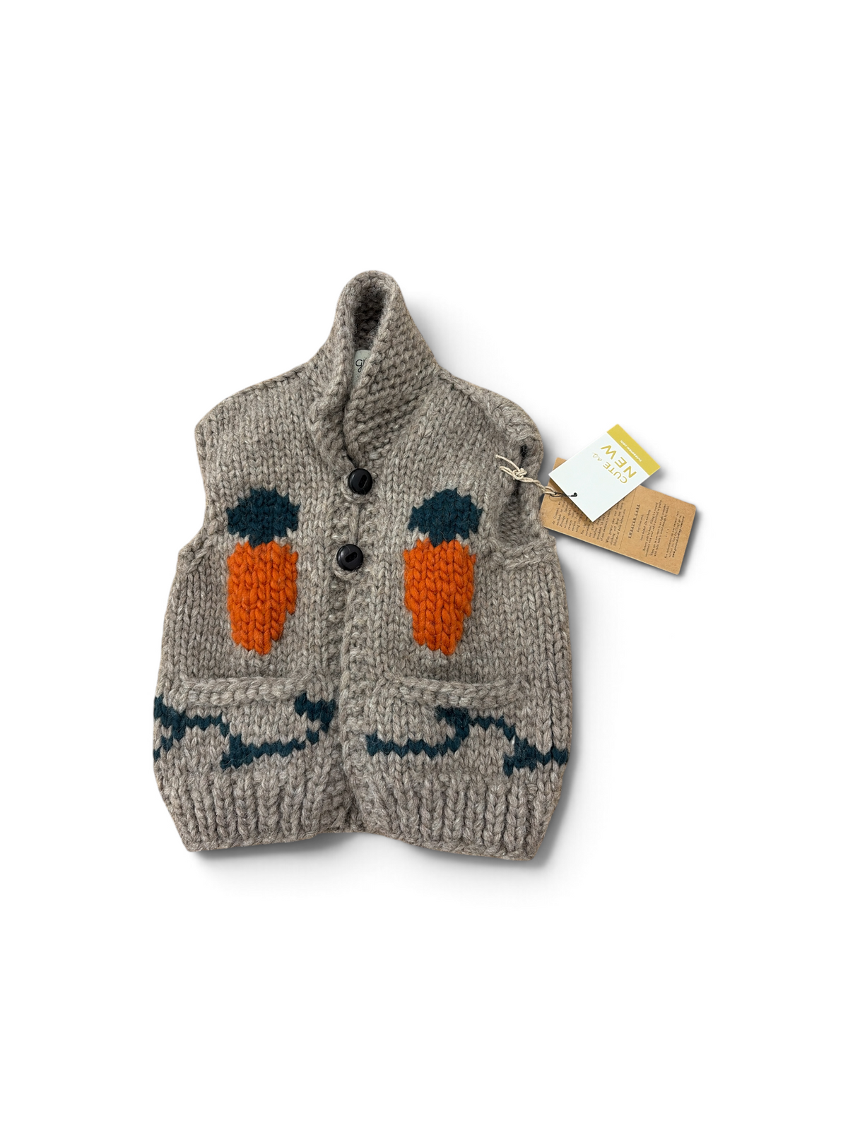 Brown/Gray Granted Carrot Cardigan, 5-6Y (Brand New with Tags)