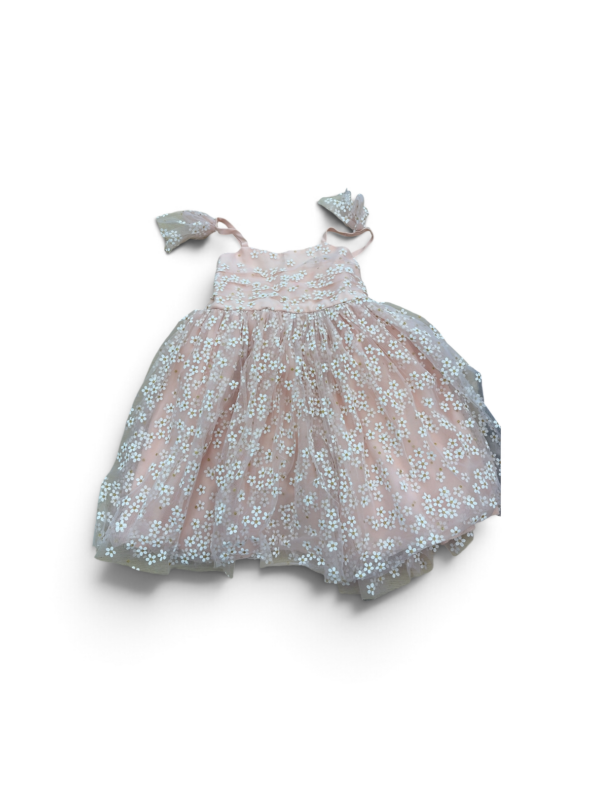 Light Pink  Tulle Daisy Dress, 4-5T