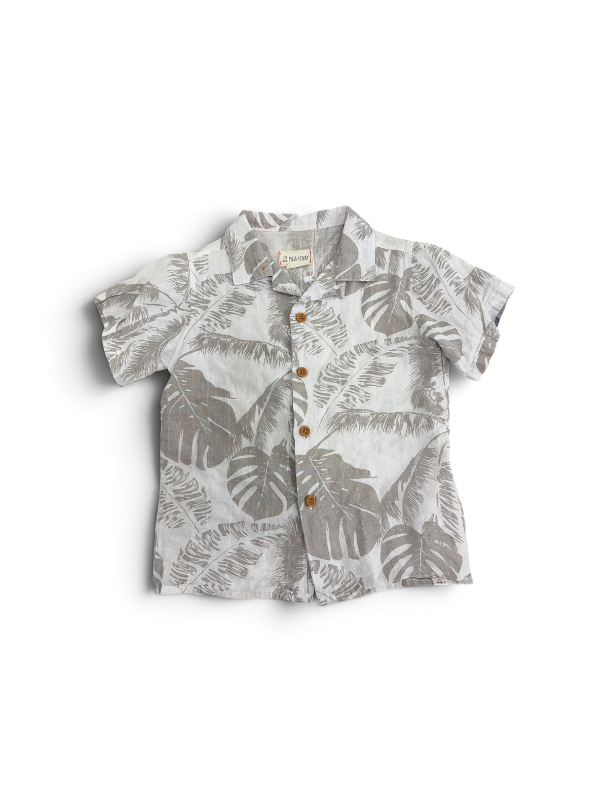 Gray  Me & Henry Hawaiian Shirt, 5T