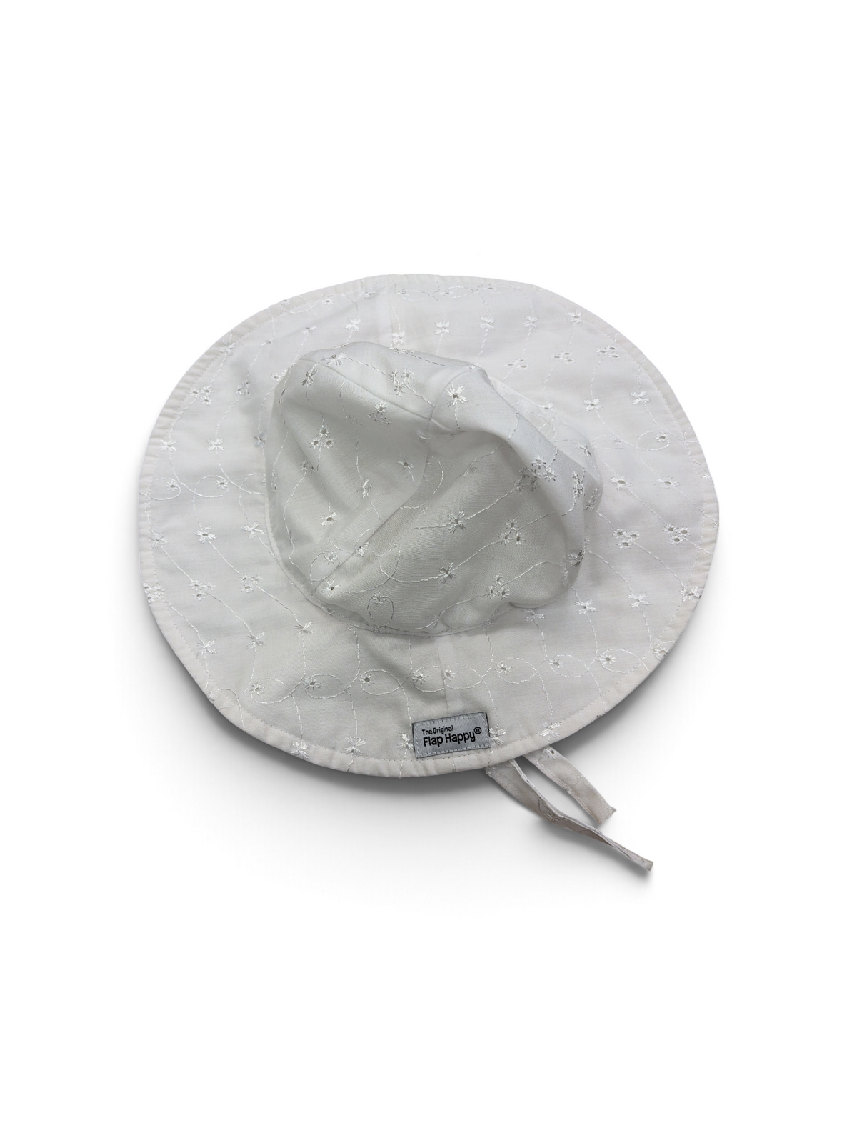 White The Original Flap Happy Eyelet Sunhat, L