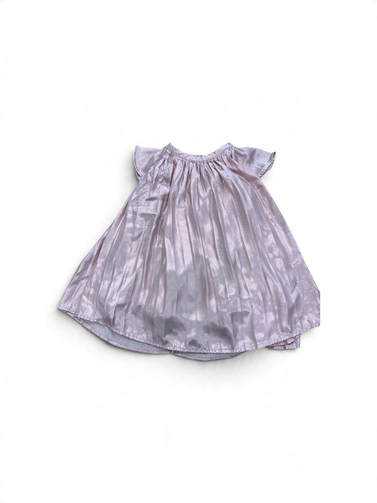 Pink Baby Gap Pleated Metallic Dress, 18-24M