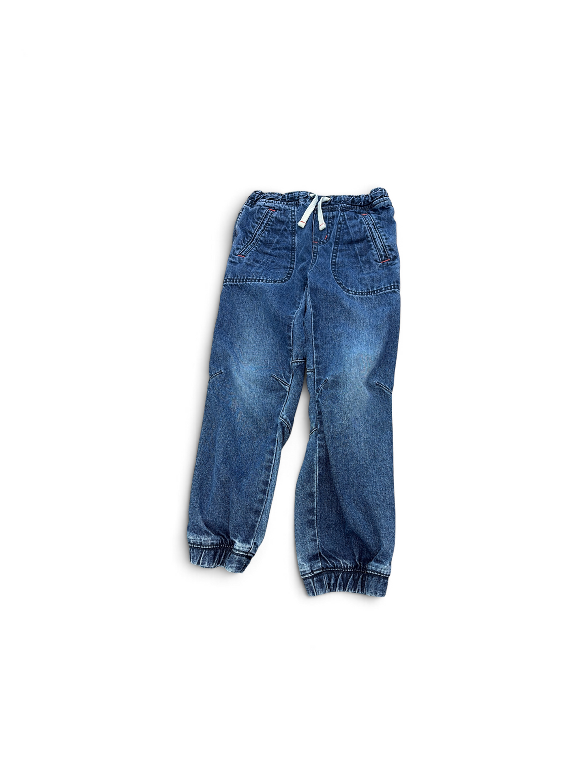 Blue Boden Boys Drawstring Jeans, 6T