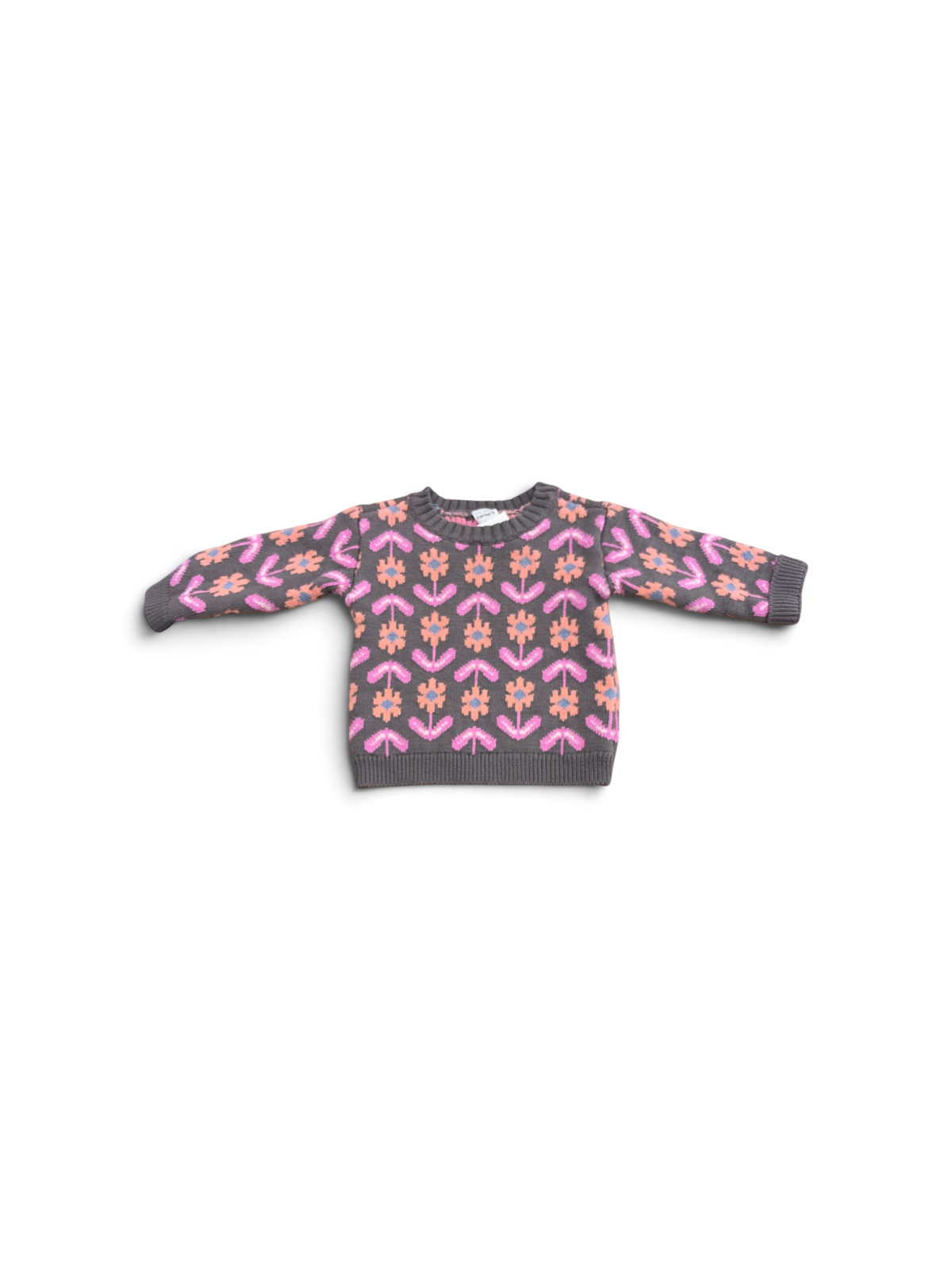 Gray/Pink Carter's Floral Sweater, 6M