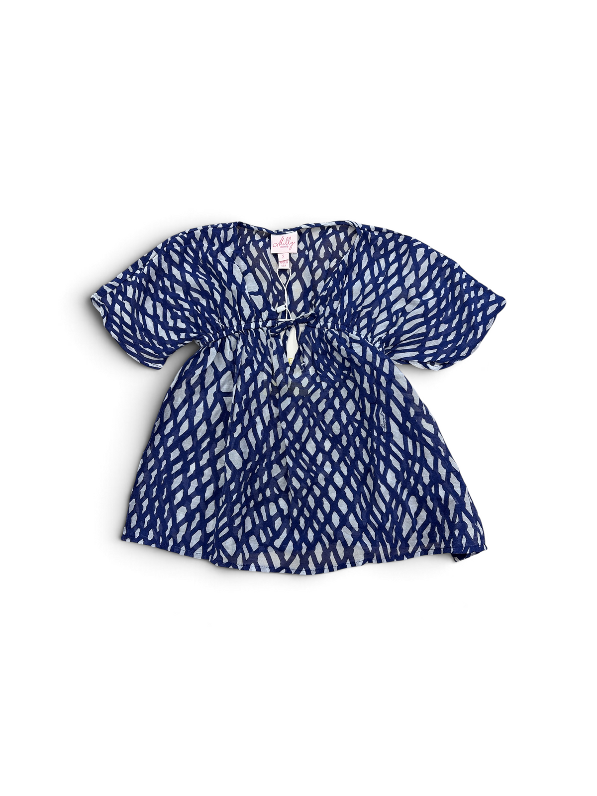 Blue/White Milly Minis Swim Coverup, 2T