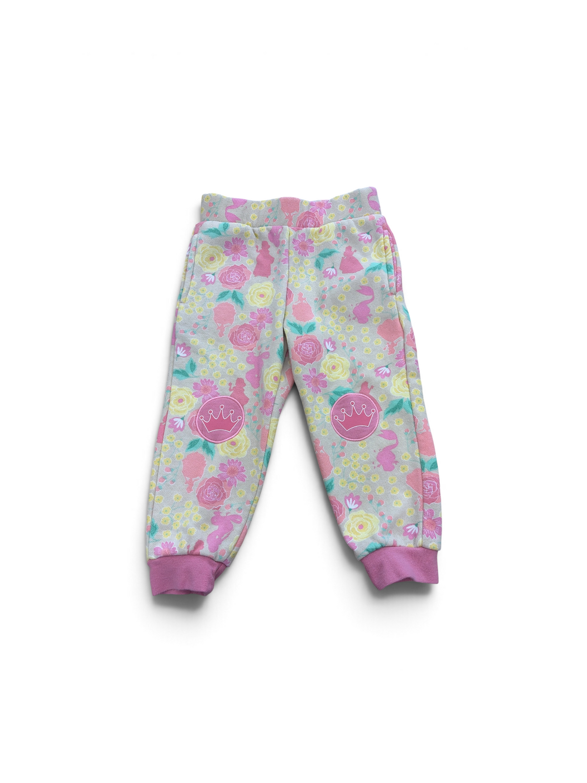 Brown/Yellow/Pink Disney Princess Sweatpants, 4T