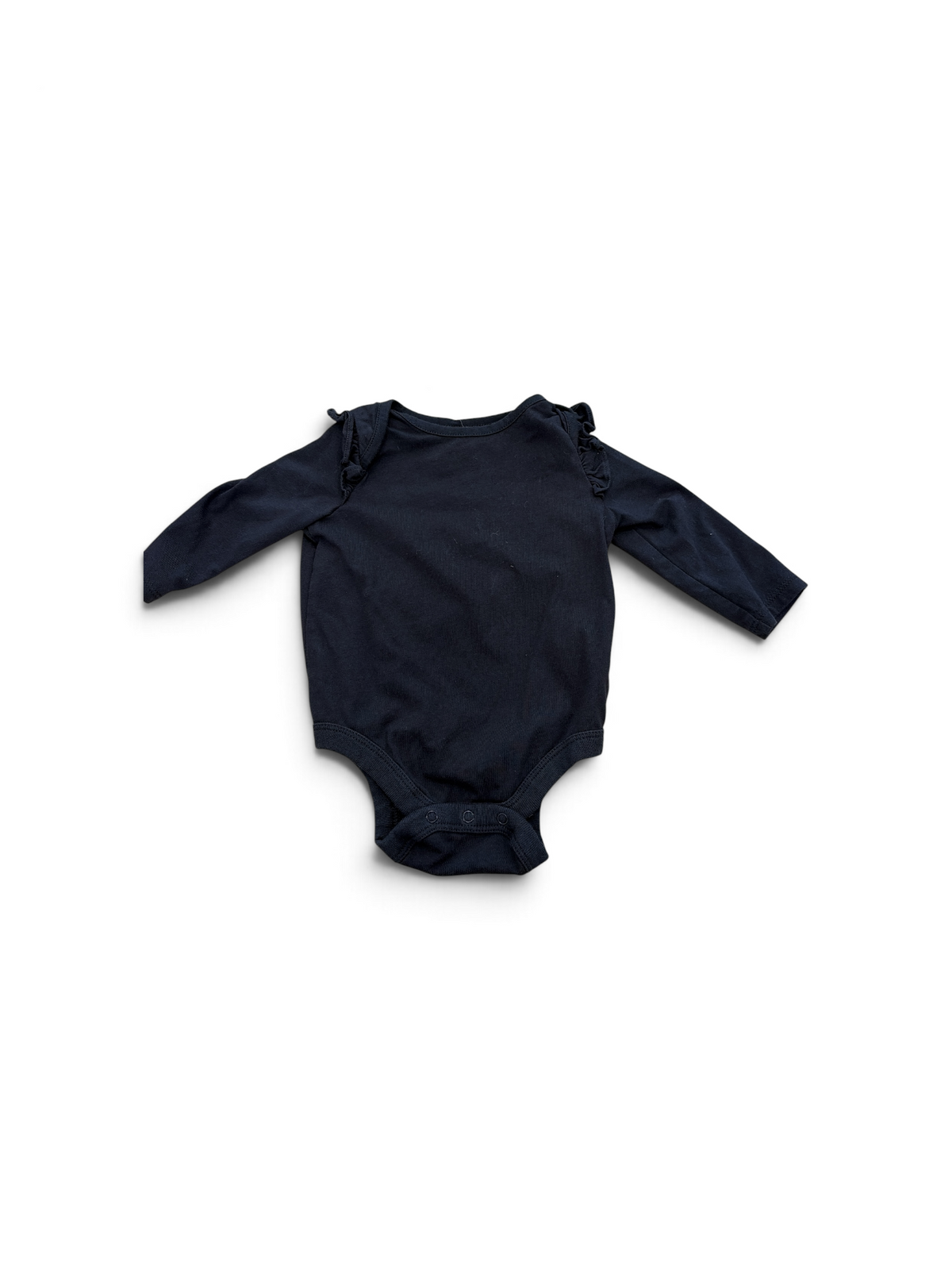 Black Baby Gap Ruffle Bodysuit, 6M