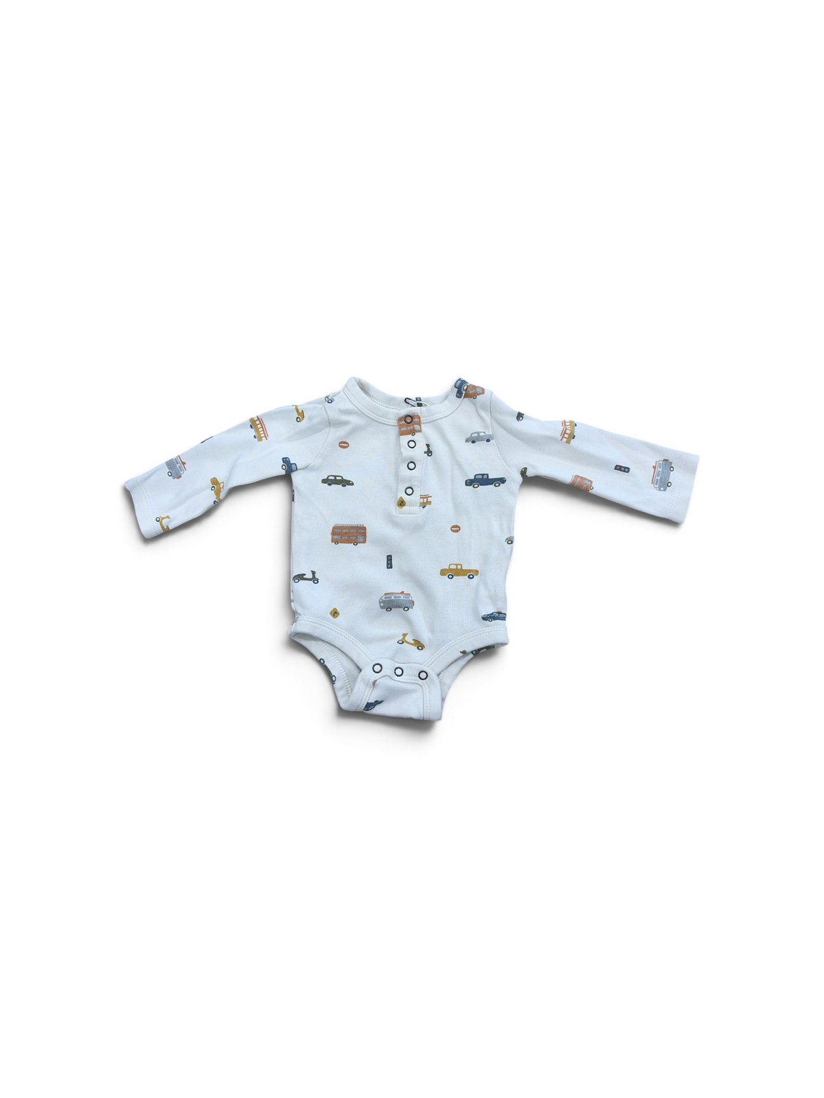 Cream Pehr Car Bodysuit, 0-3M