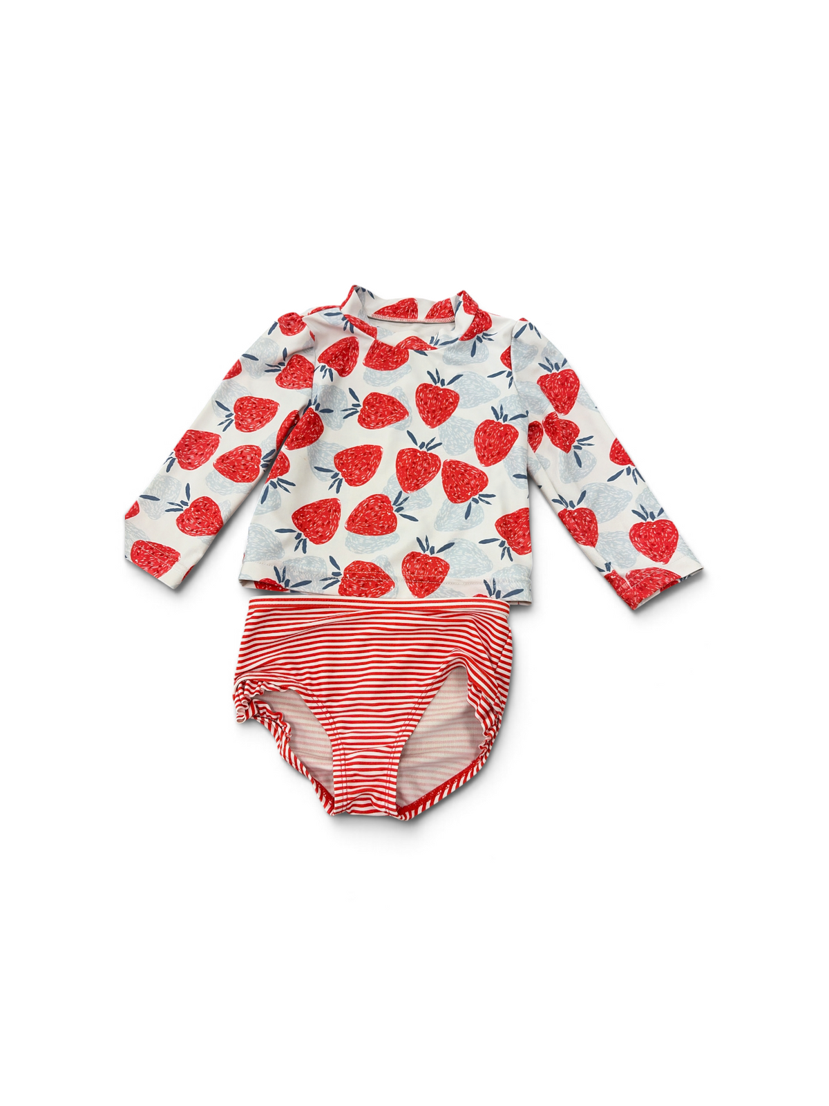 Blue/Red Just One You Stawberry Rash Guard Set, 12M