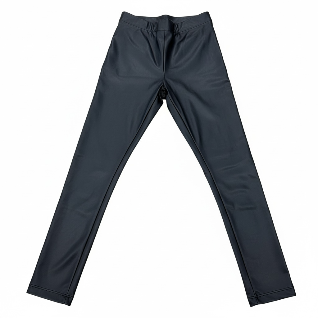 Black Zara Faux Leather Leggings, 8Y