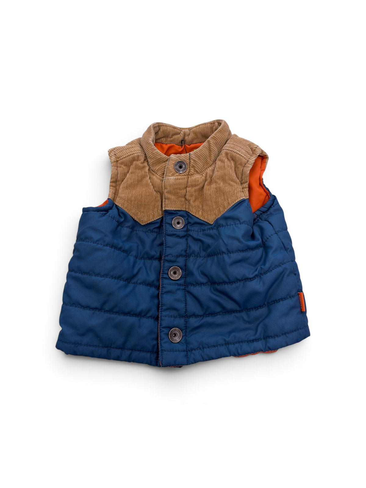 Navy/Brown GenuineBaby Corduroy Vest, 3M