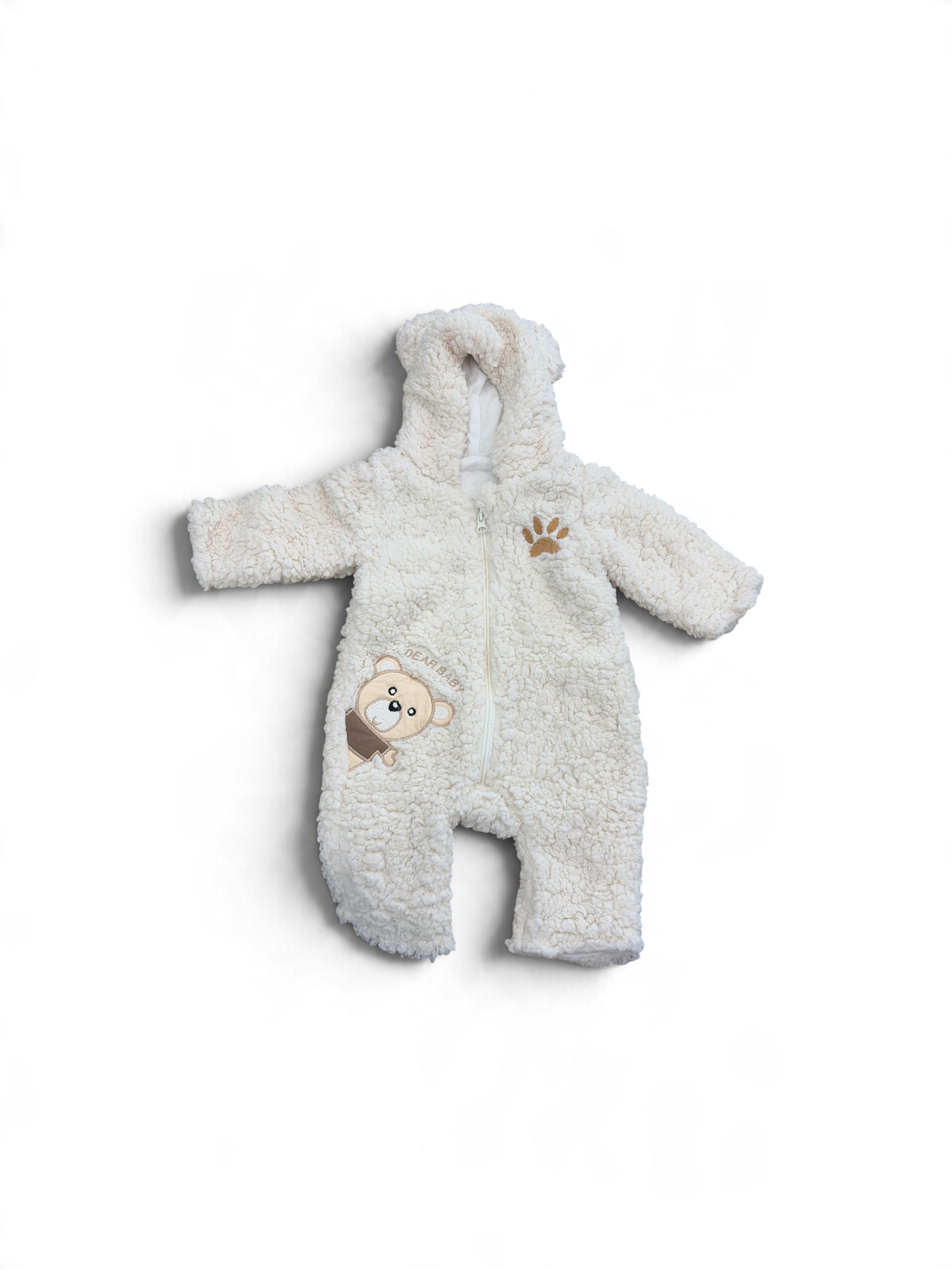 White PatPat Bear Jumpsuit, 6-9M (Brand New with Tags)