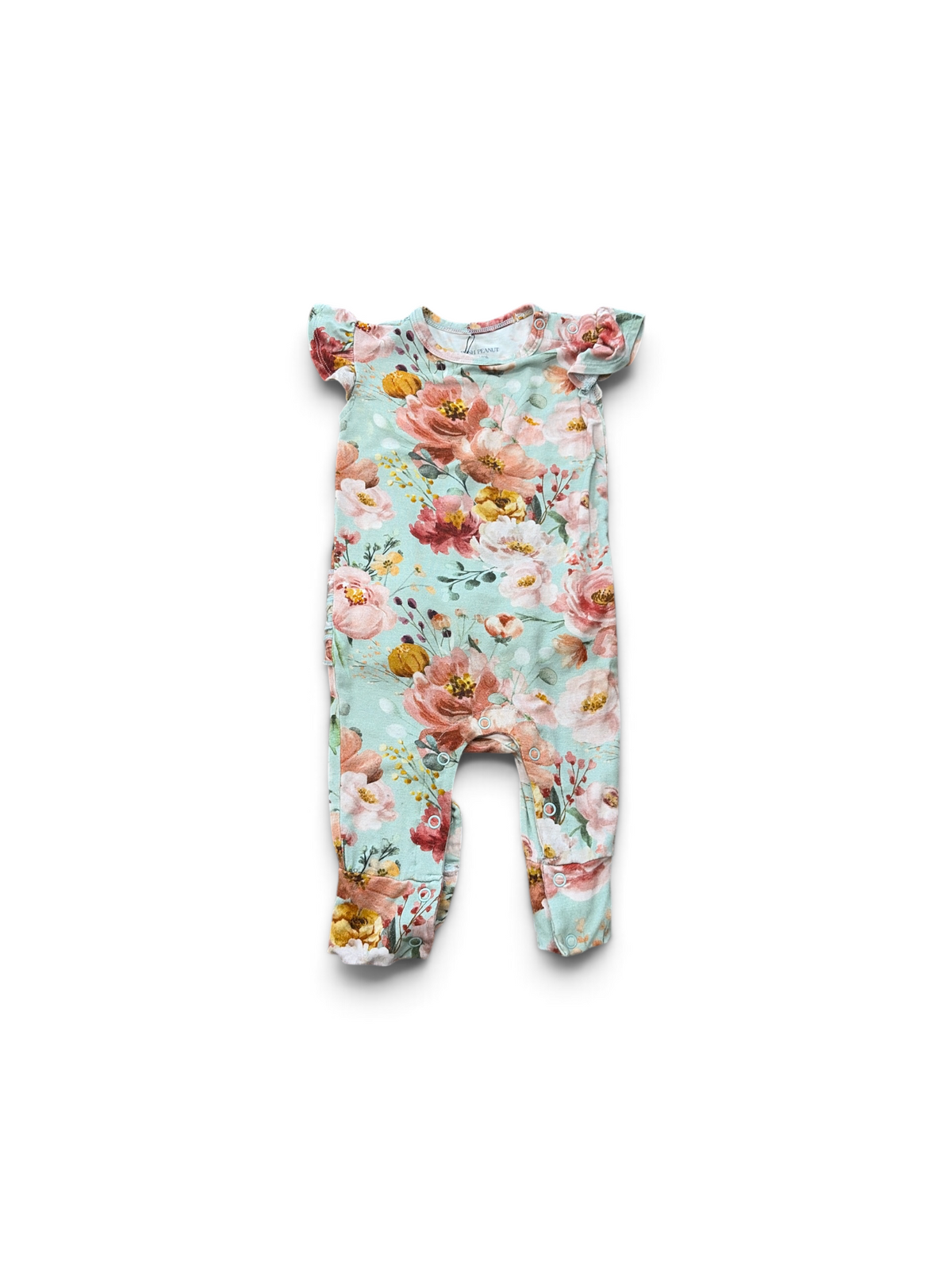 Green/Orange Posh Peanut Ruffle One-Piece, 9M