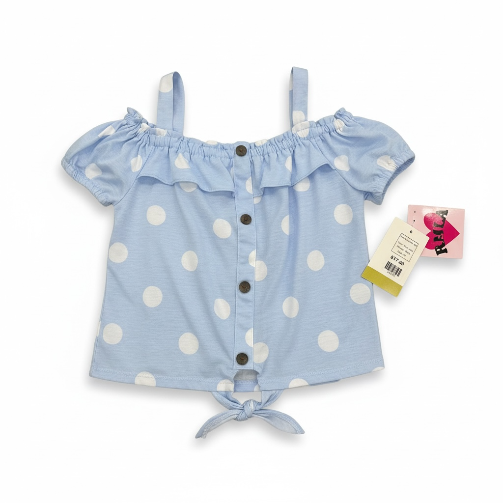 Baby Blue RMLA Polka Dot Knot Tank, 6X (Brand New with Tags)