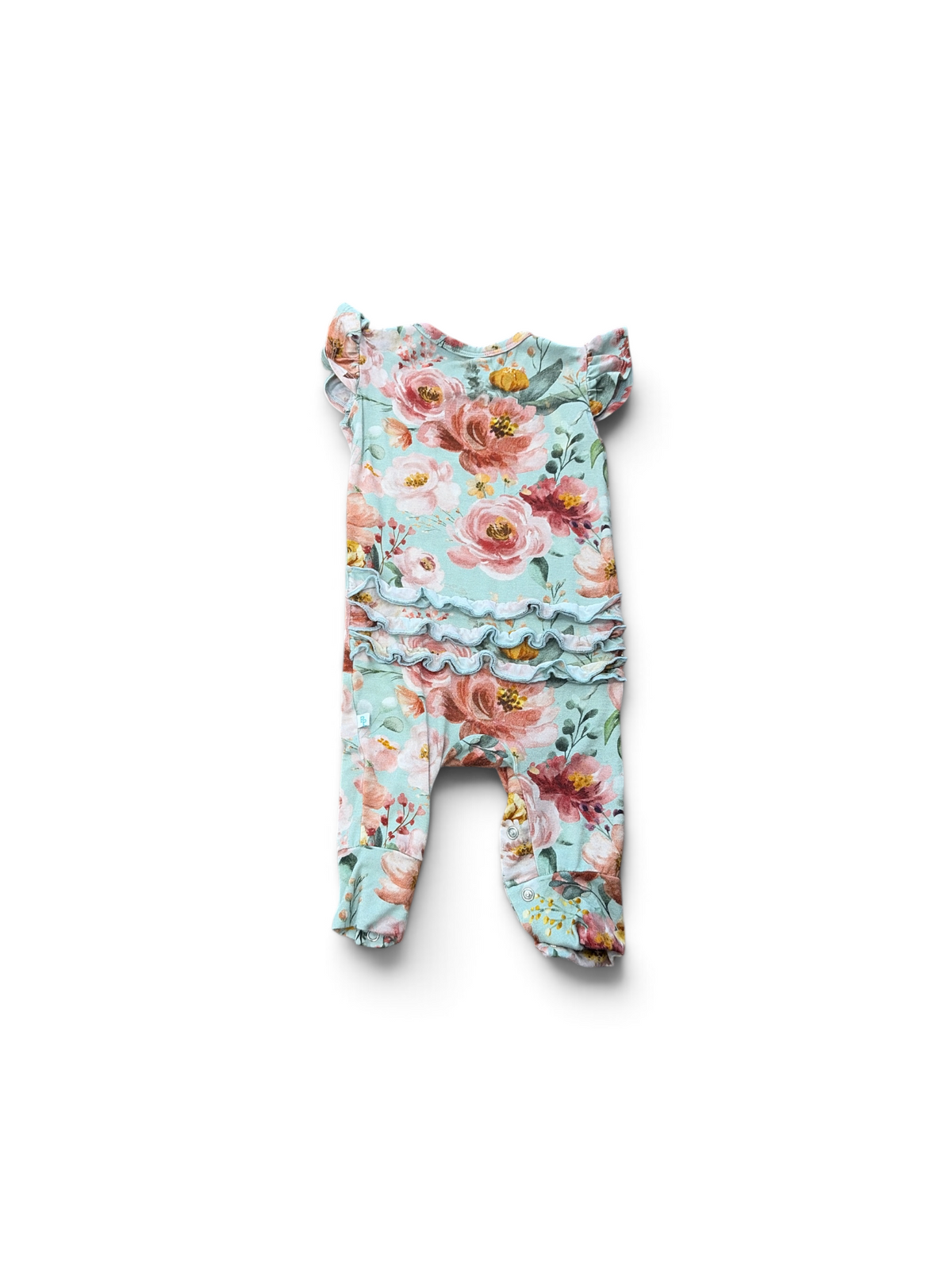 Green/Orange Posh Peanut Ruffle One-Piece, 9M