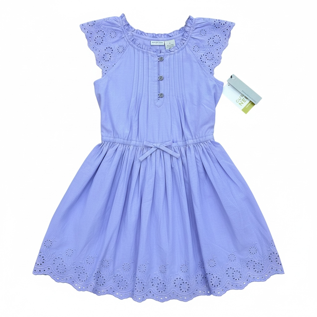 Lavender Calvin Klein Jeans Eyelet Dress, 8Y (Brand New with Tags)