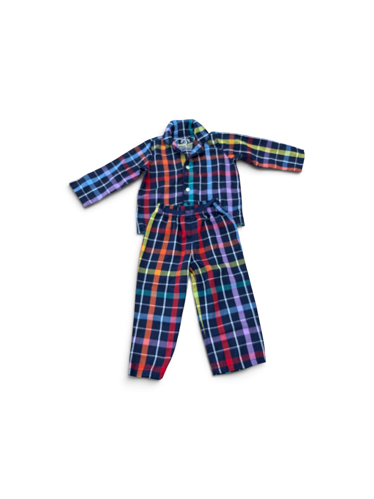 Navy Primary Rainbow PJ Set , 12-18M