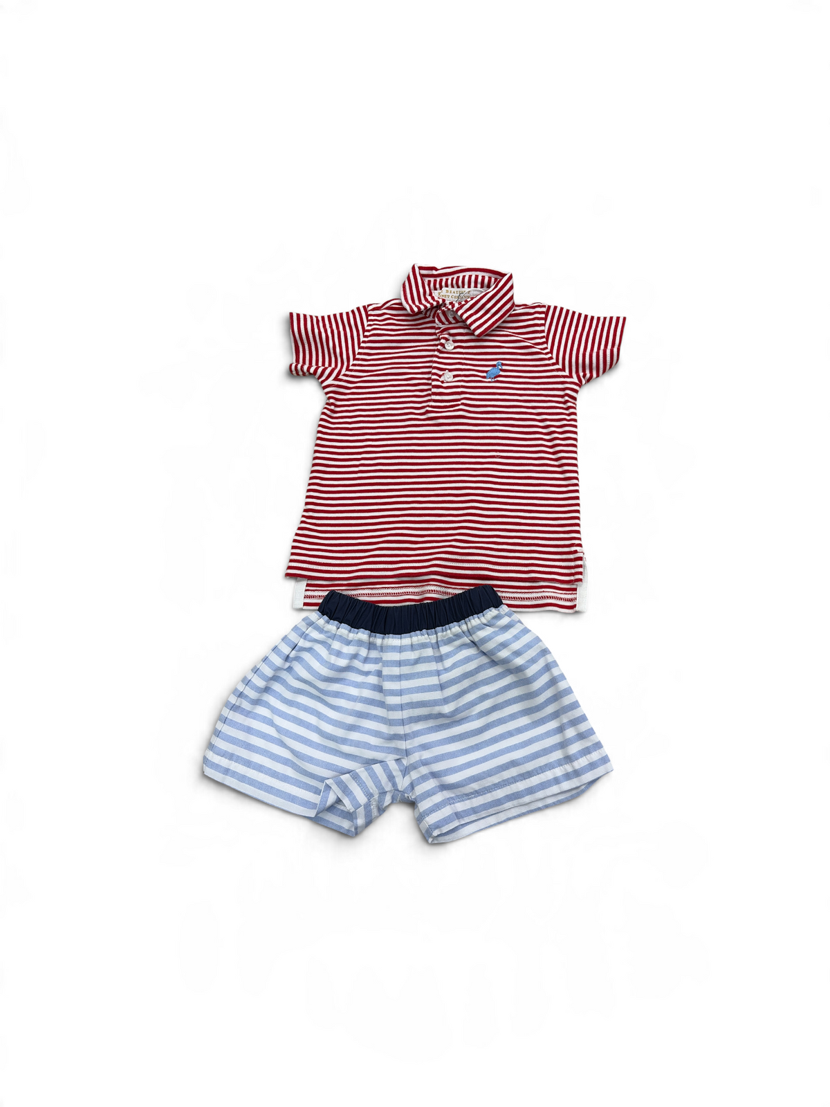 Red/White/Blue The Beaufort Bonnet Company Polo Short Set, 12-18M