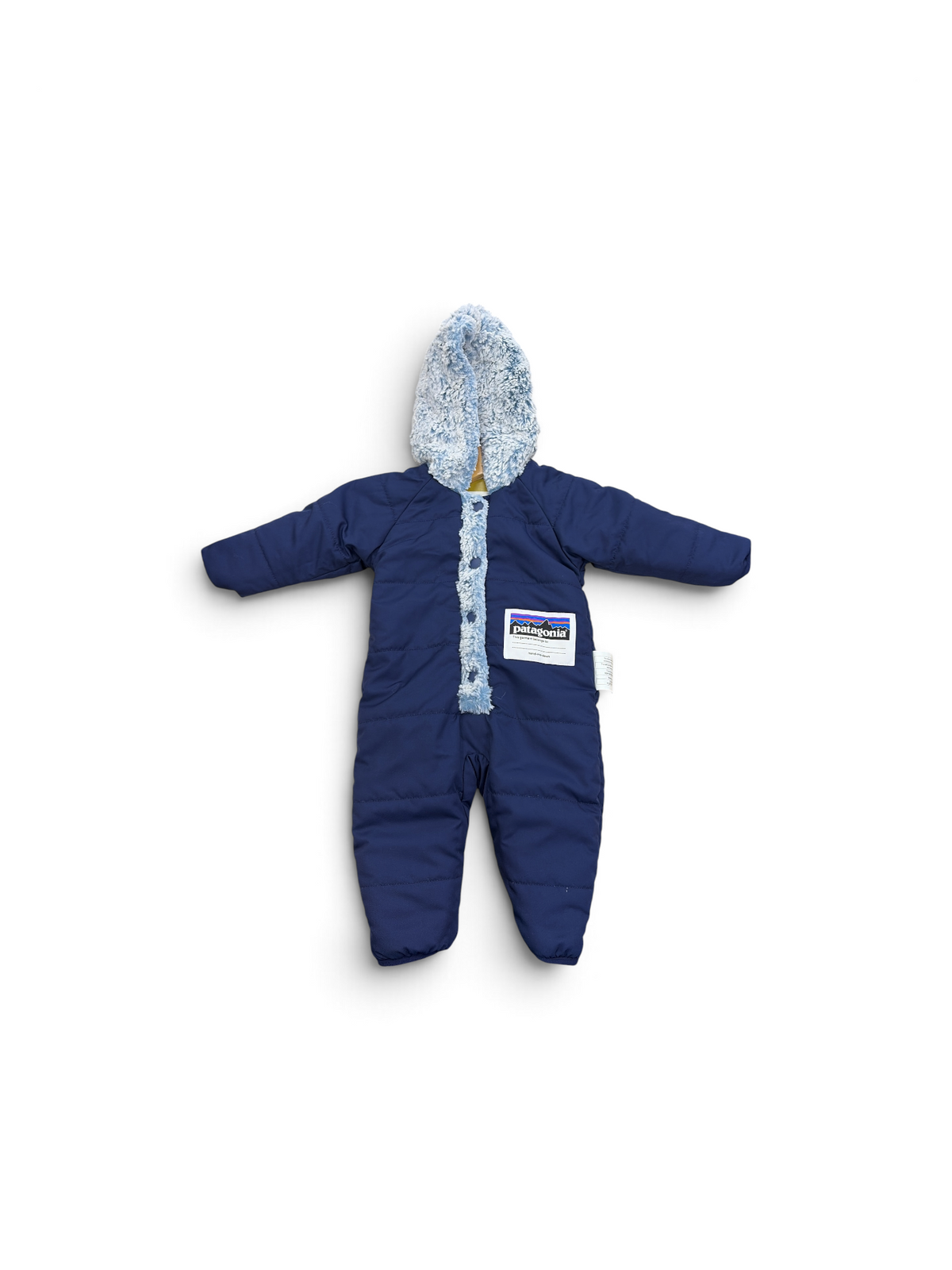 Navy Patagonia Furry Bunting, 0-3M