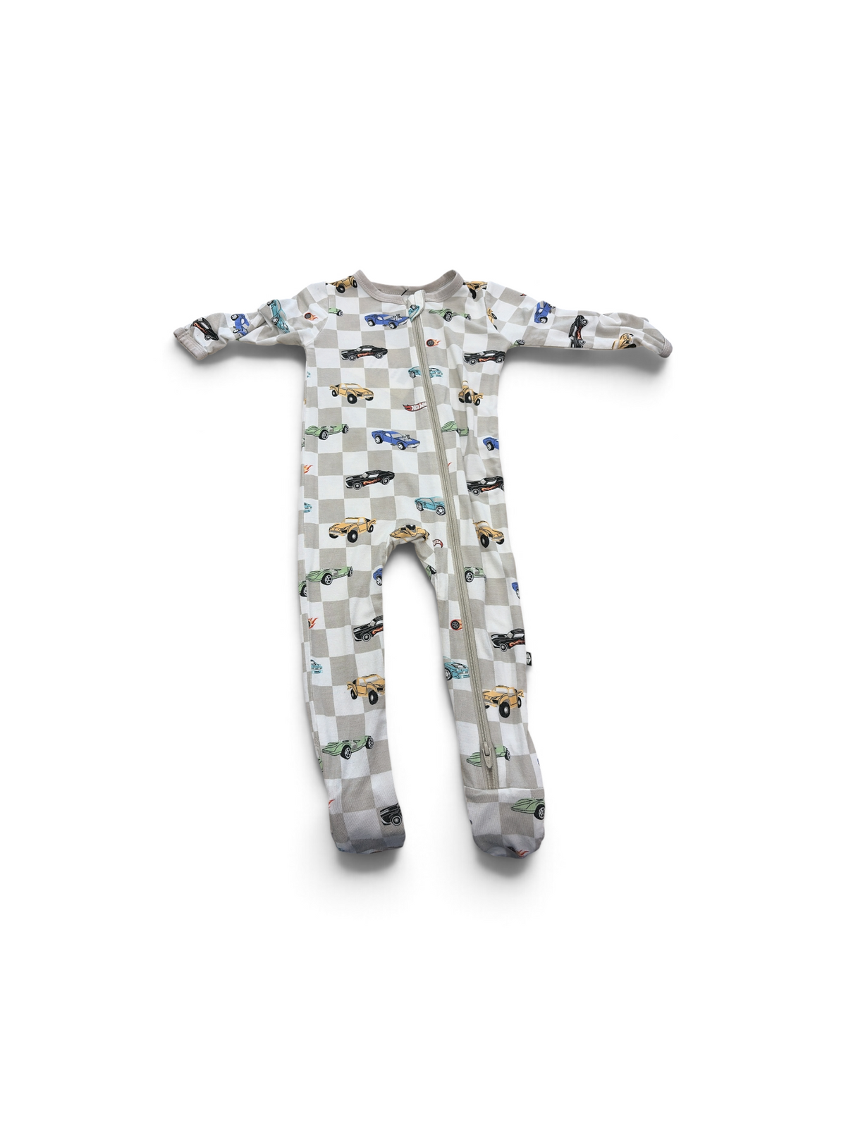 White/Gray Kyte Baby Car Footie, 12M