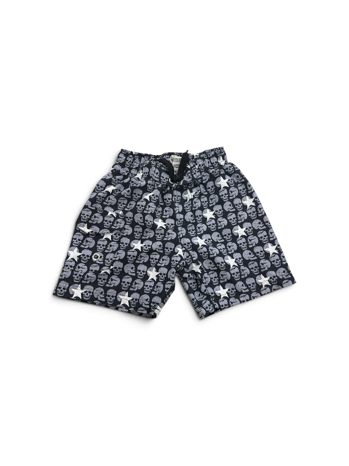 Black/Gray Mish Boys Skull Swim Trunks, 5T